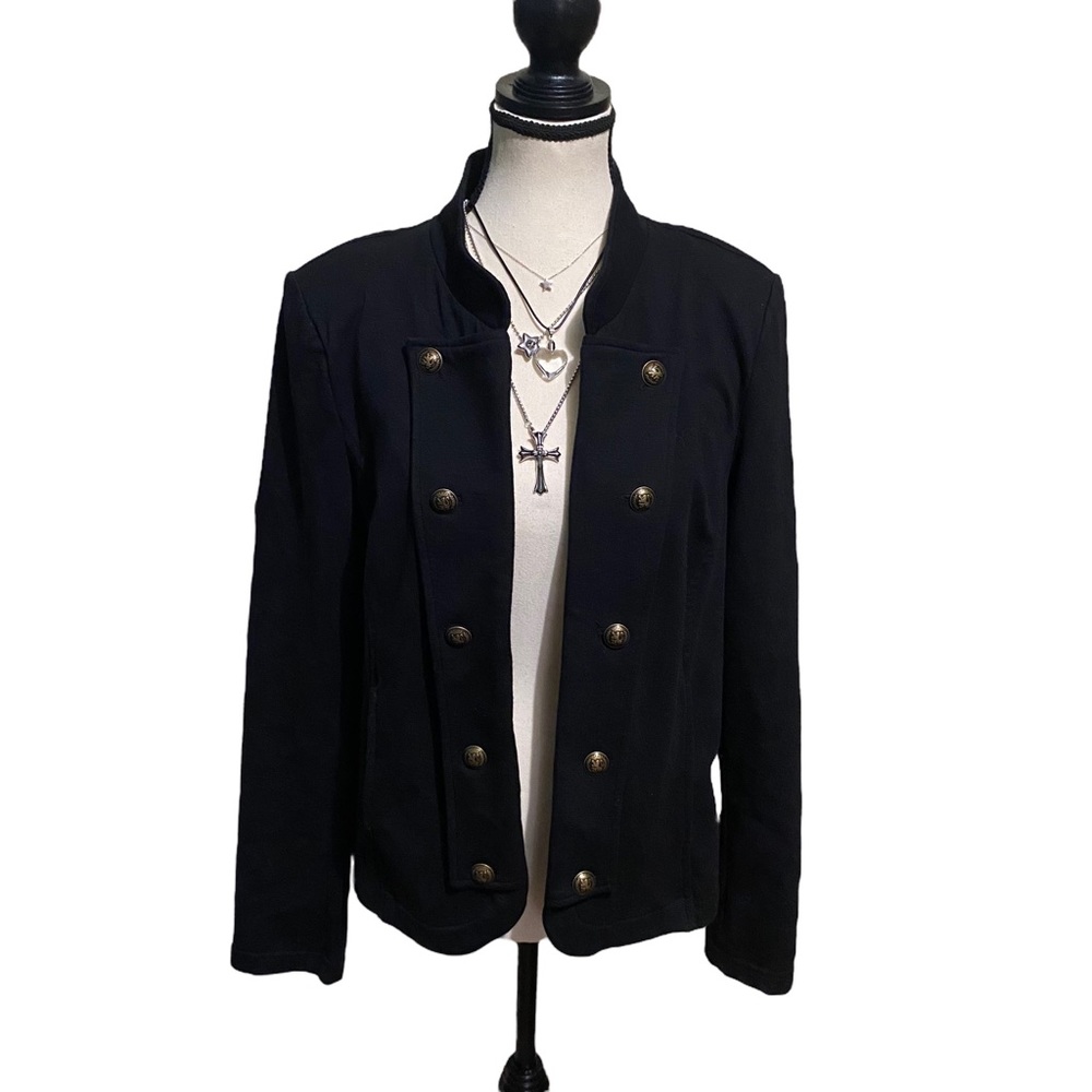 Tommy Hilfiger Black Double Breasted Coat ⋆｡‧₊°♱༺𓆩❦︎𓆪༻♱༉‧₊˚.